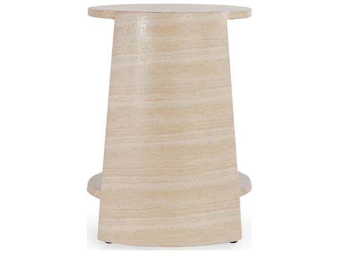 Classic Home Outdoor Rosen Beige Concrete Oval End Table