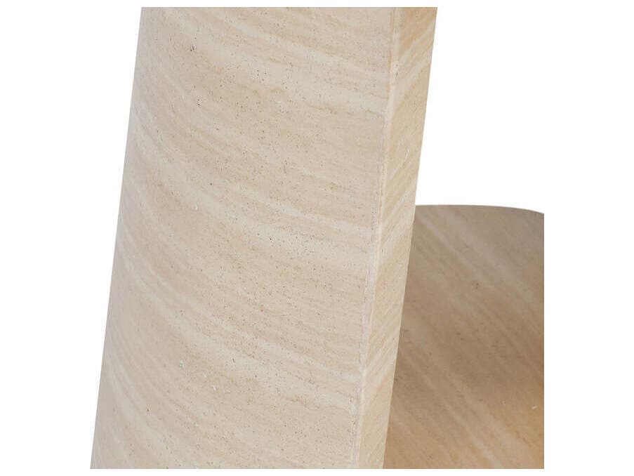 Classic Home Outdoor Rosen Beige Concrete Oval End Table