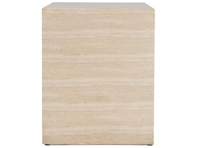 Classic Home Outdoor Rosen Beige Concrete Rectangular End Table