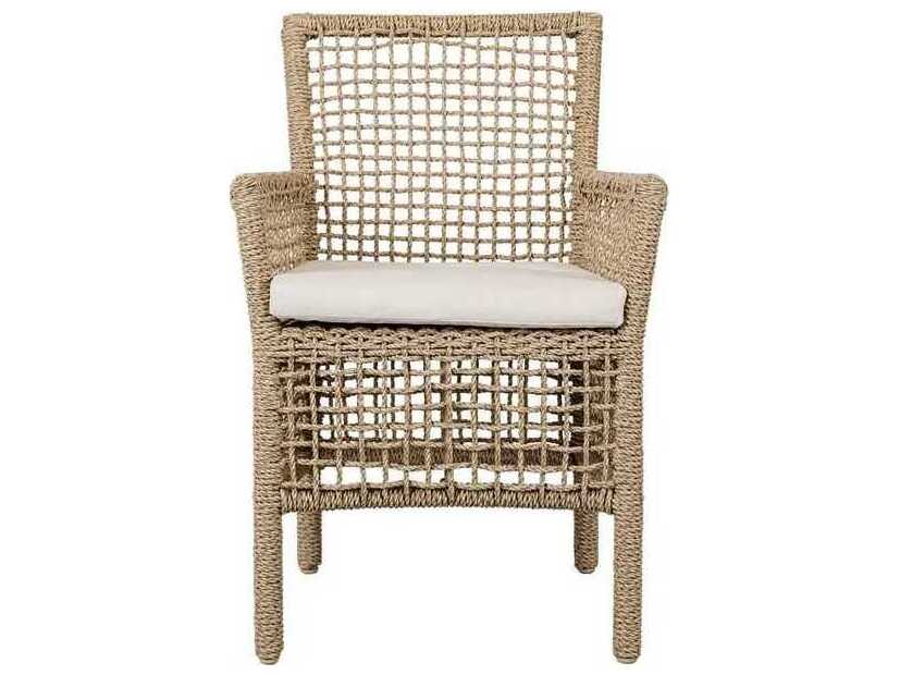 Classic Home Outdoor Brisbane Natural Brown Aluminum Cushion Dining Chair