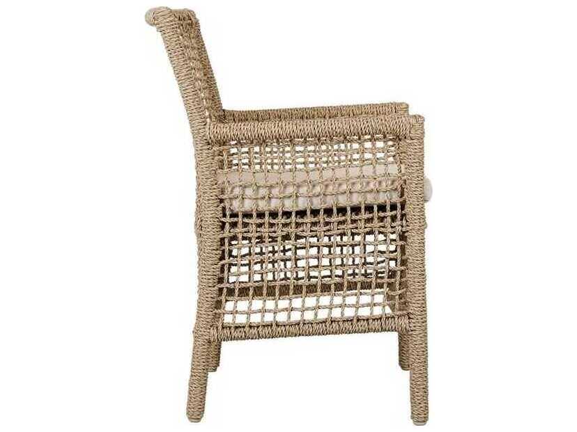 Classic Home Outdoor Brisbane Natural Brown Aluminum Cushion Dining Chair