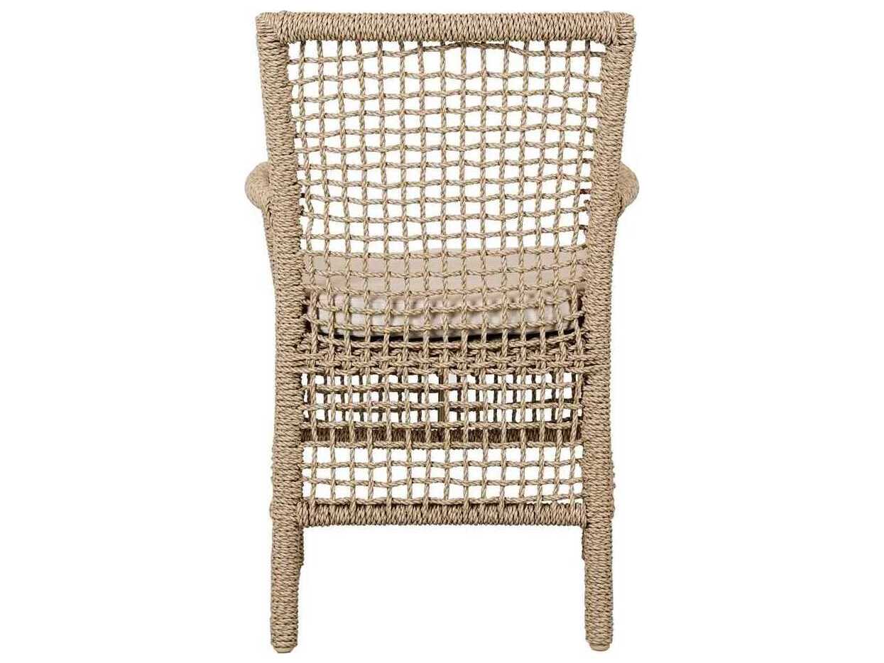 Classic Home Outdoor Brisbane Natural Brown Aluminum Cushion Dining Chair