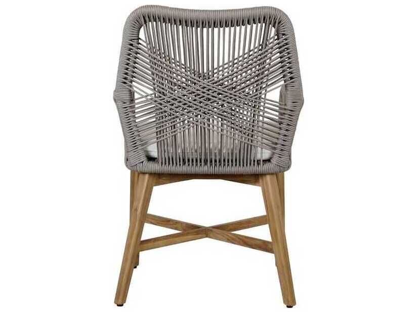 Classic Home Outdoor Marley Ash Gray, Brown Wood Cushion Dining Chair