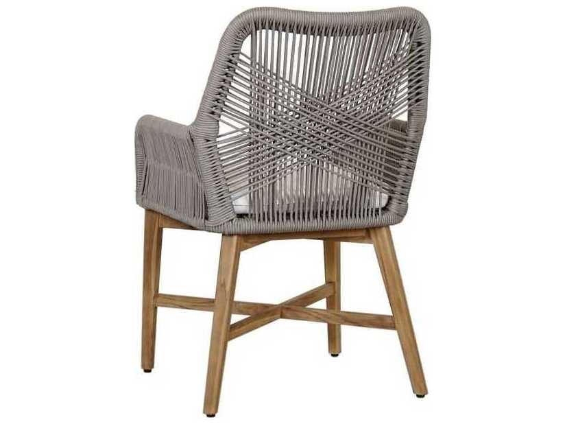 Classic Home Outdoor Marley Ash Gray, Brown Wood Cushion Dining Chair