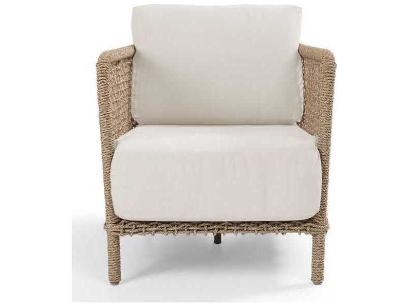 Classic Home Outdoor Brisbane Natural Brown, Cream Rope Cushion Lounge Chair