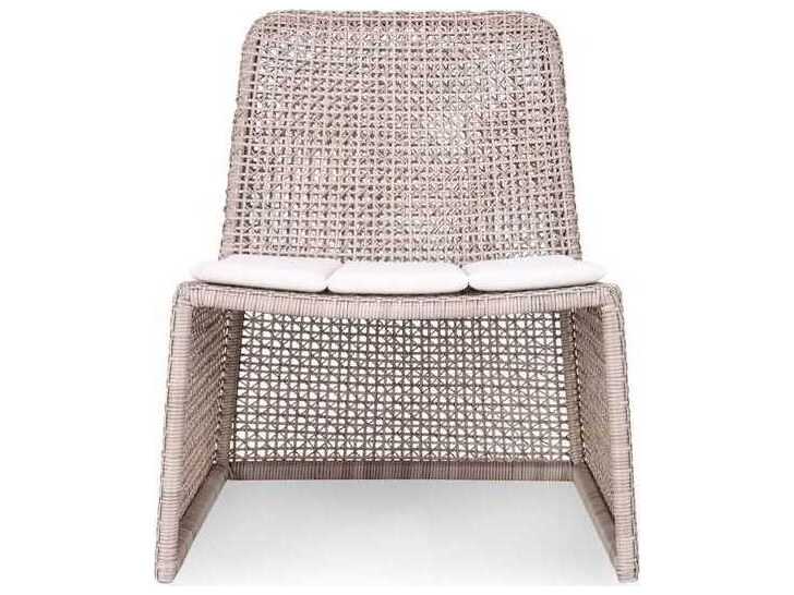 Classic Home Outdoor Michelle Beige, White Aluminum Wicker Lounge Chair