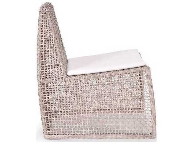 Classic Home Outdoor Michelle Beige, White Aluminum Wicker Lounge Chair