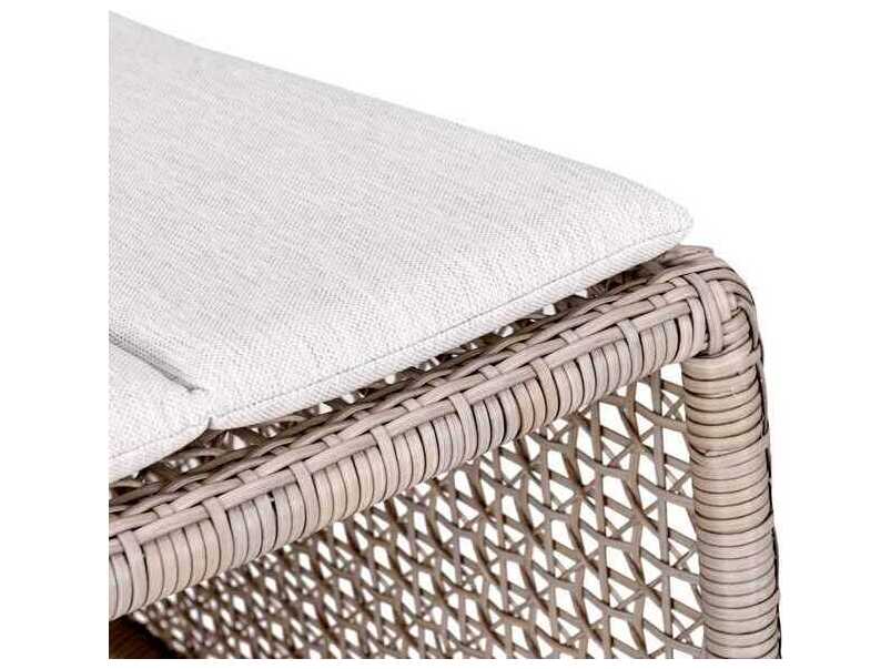 Classic Home Outdoor Michelle Beige, White Aluminum Wicker Lounge Chair