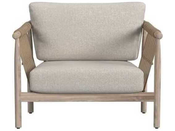 Classic Home Outdoor Leo Taupe Wood Cushion Lounge Chair