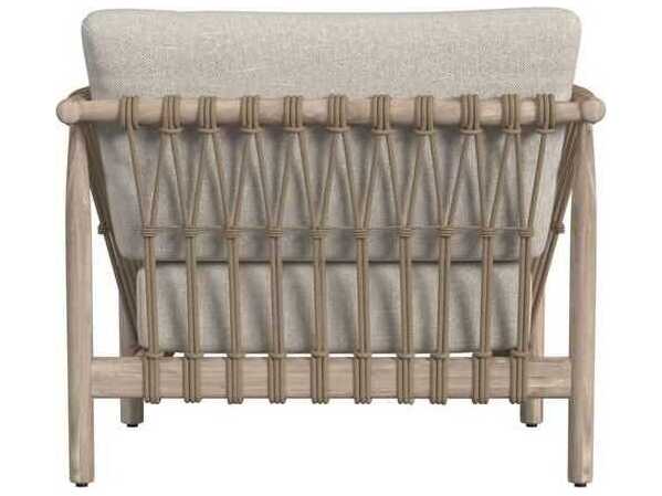 Classic Home Outdoor Leo Taupe Wood Cushion Lounge Chair