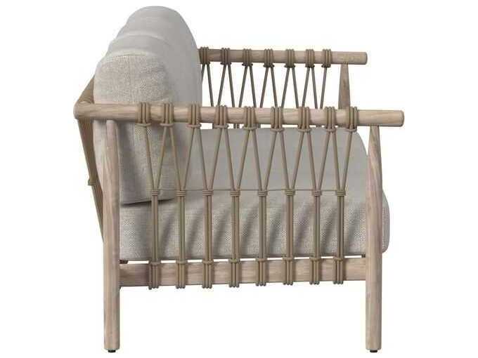 Classic Home Outdoor Leo Taupe Wood Cushion Sofa