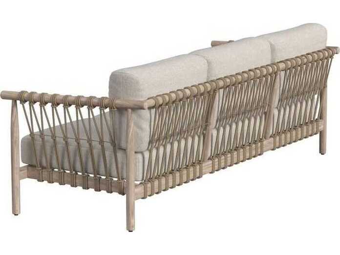 Classic Home Outdoor Leo Taupe Wood Cushion Sofa