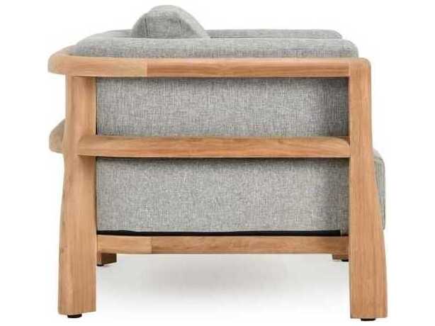 Classic Home Outdoor Aston Natural, Gray Wood Cushion Lounge Chair