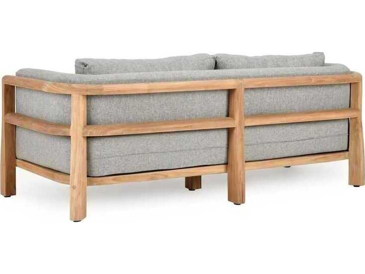 Classic Home Outdoor Aston Natural, Gray Wood Teak Sofa
