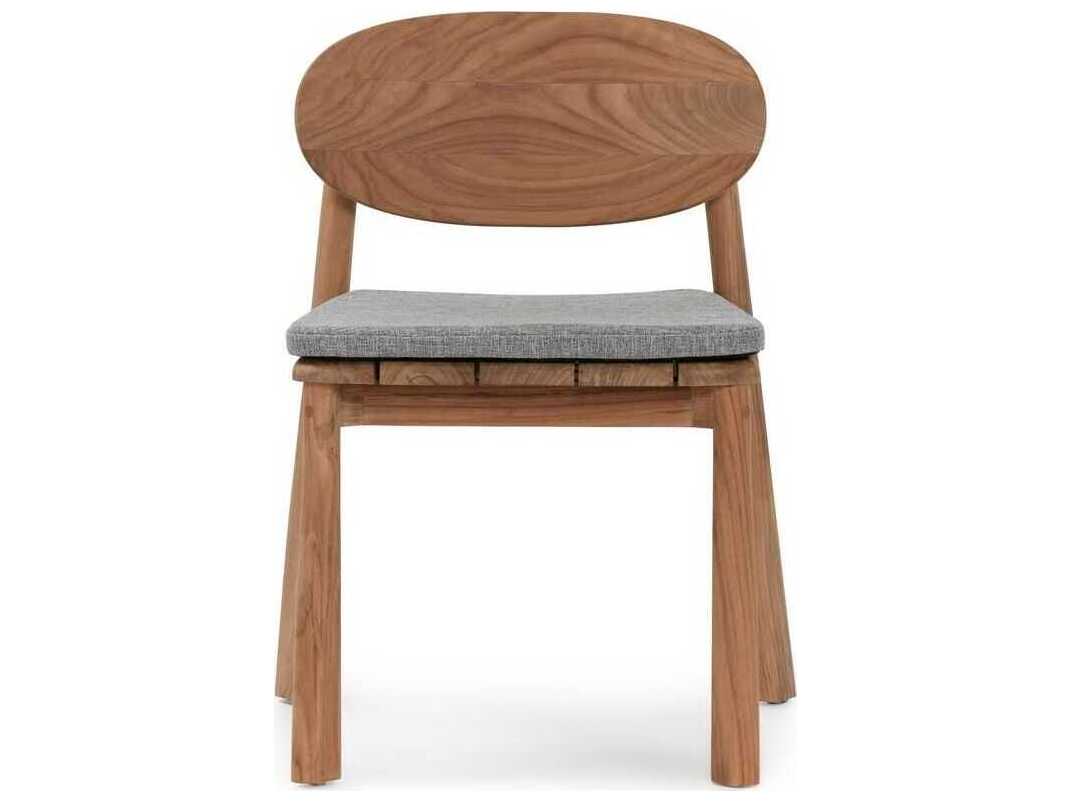 Classic Home Outdoor Aston Natural Wood Cushion Dining Chair