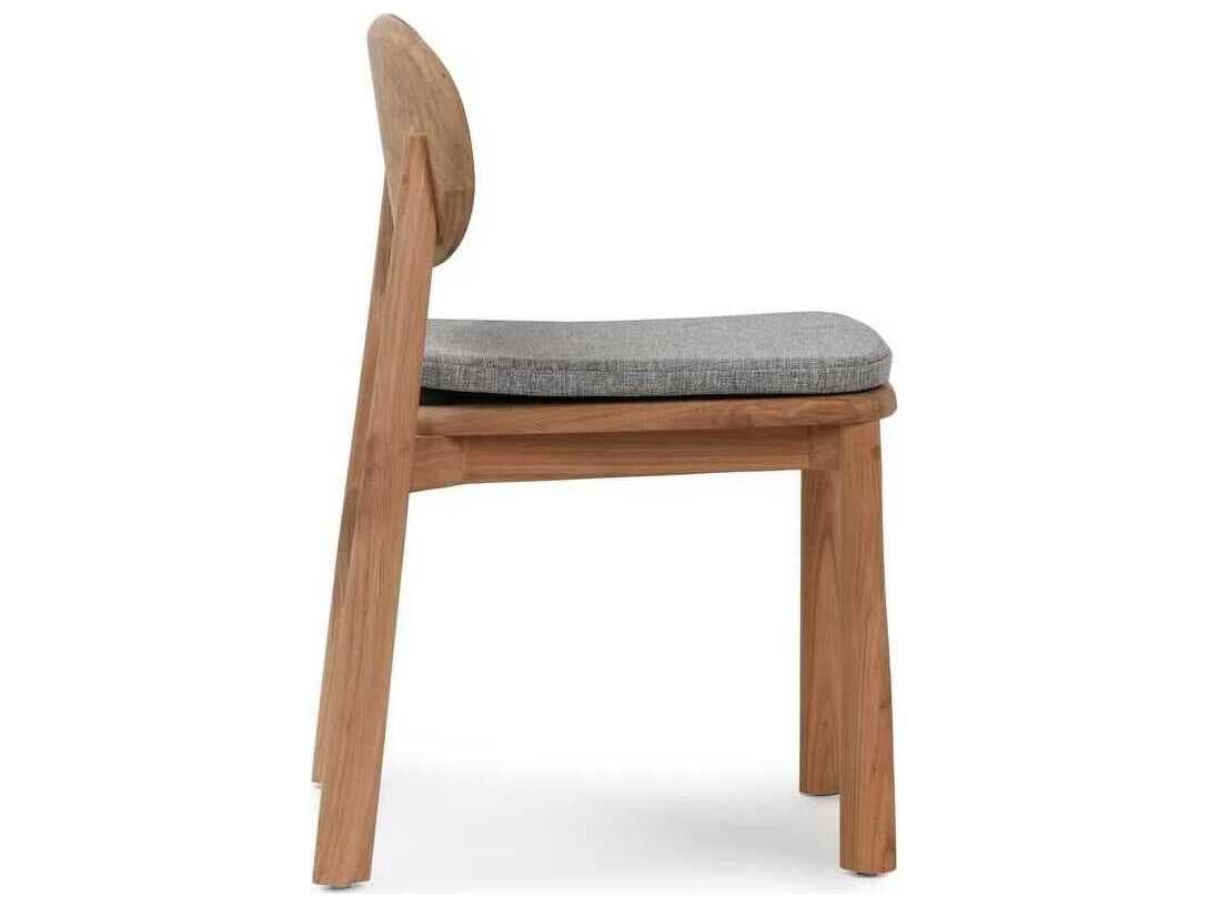 Classic Home Outdoor Aston Natural Wood Cushion Dining Chair