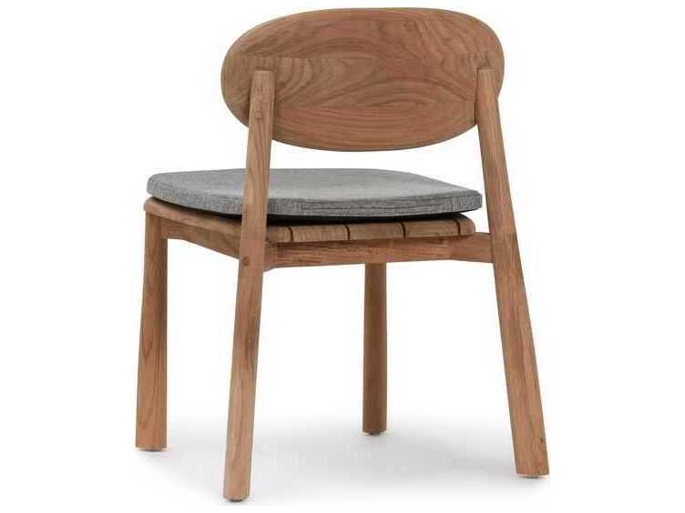 Classic Home Outdoor Aston Natural Wood Cushion Dining Chair