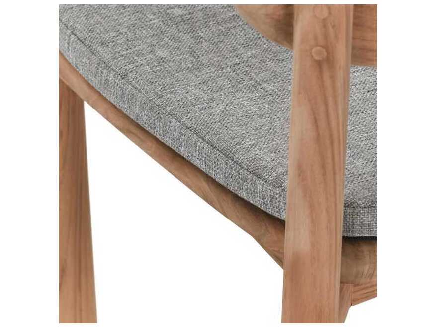 Classic Home Outdoor Aston Natural Wood Cushion Dining Chair