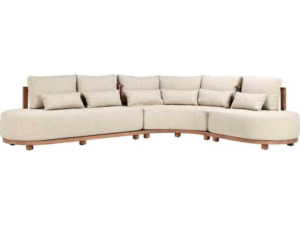 Classic Home Outdoor Isla Natural Wood Cushion Sofa