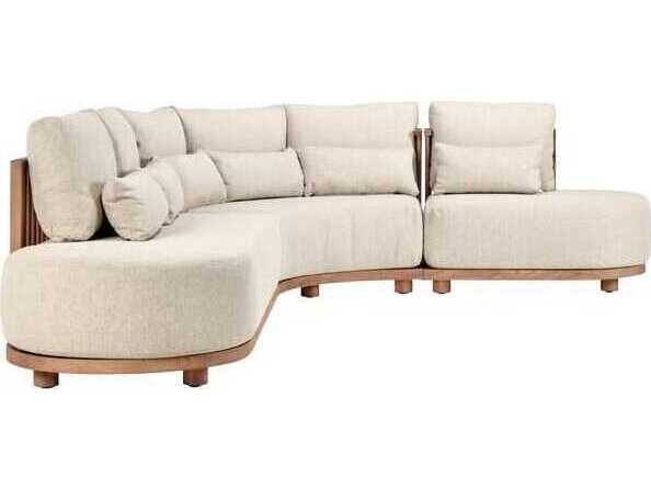 Classic Home Outdoor Isla Natural Wood Cushion Sofa