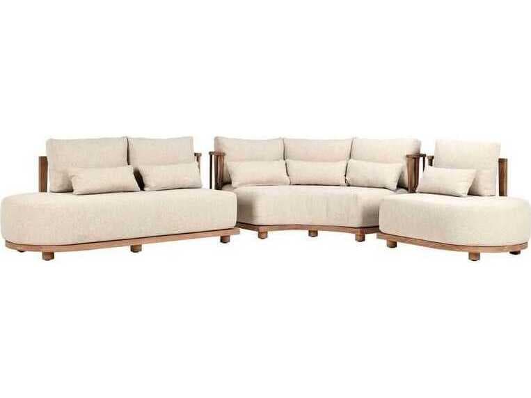 Classic Home Outdoor Isla Natural Wood Cushion Sofa