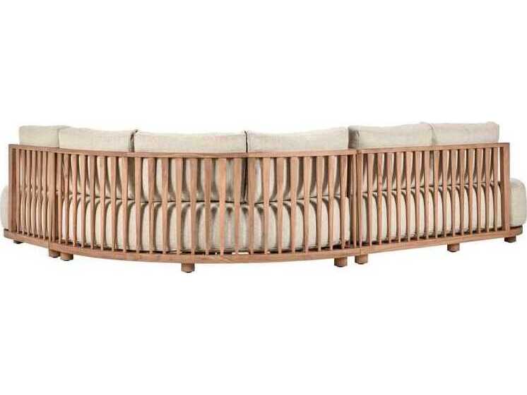 Classic Home Outdoor Isla Natural Wood Cushion Sofa