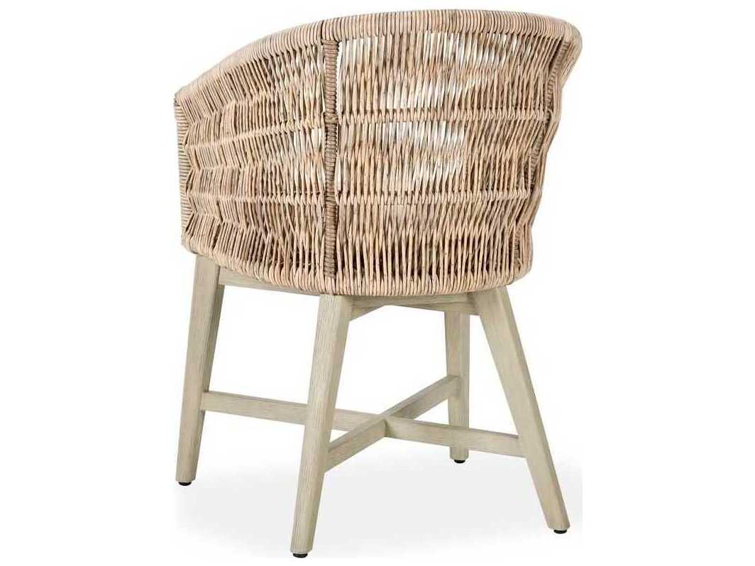 Classic Home Outdoor Collins Natural sand Wood Cushion Dining Chair