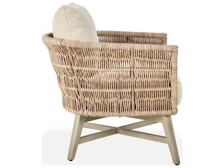 Classic Home Outdoor Collins Natural sand Wood Cushion Lounge Chair