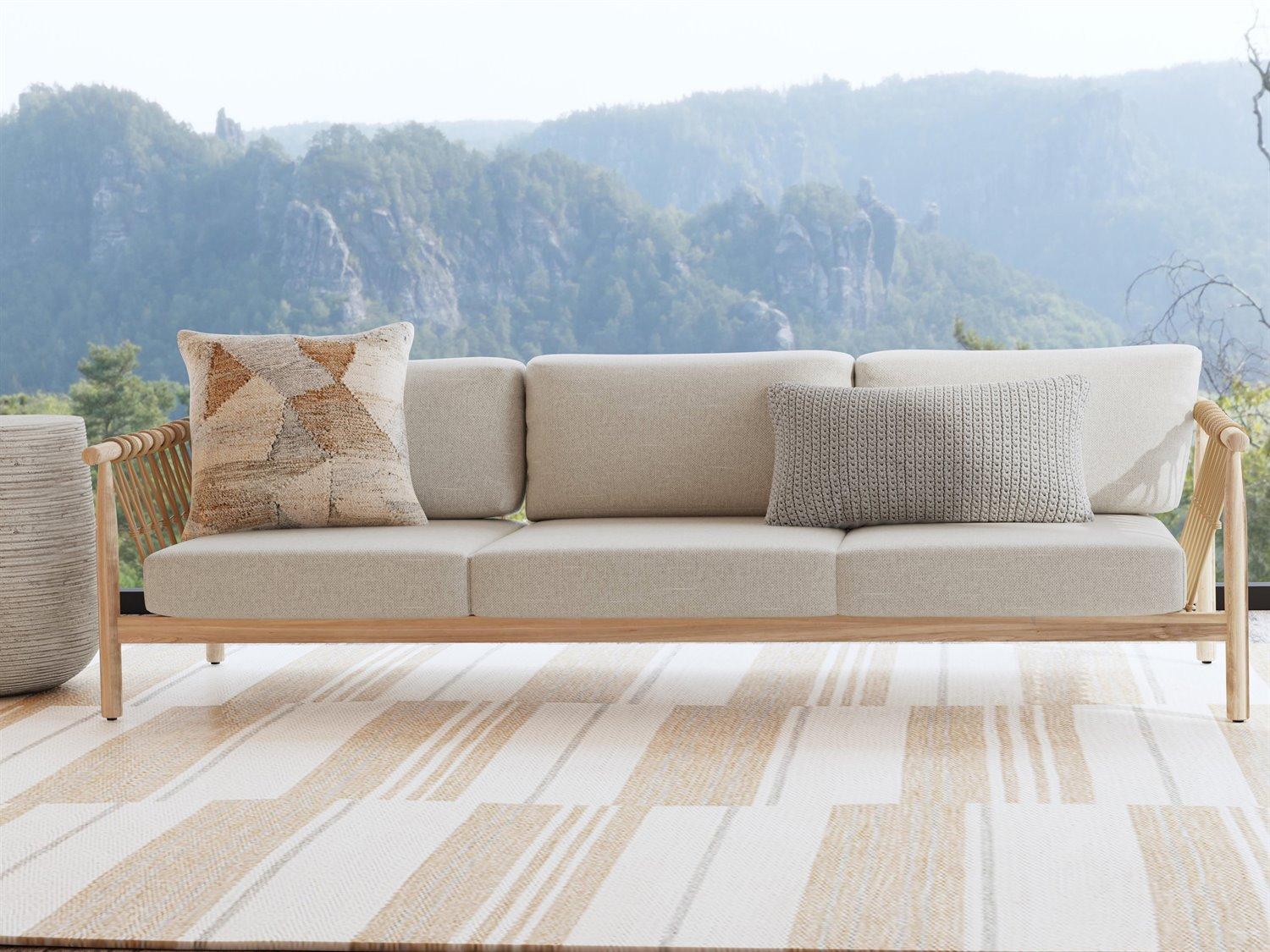 Classic Home Outdoor Leo Wood Conversation Patio Lounge Set