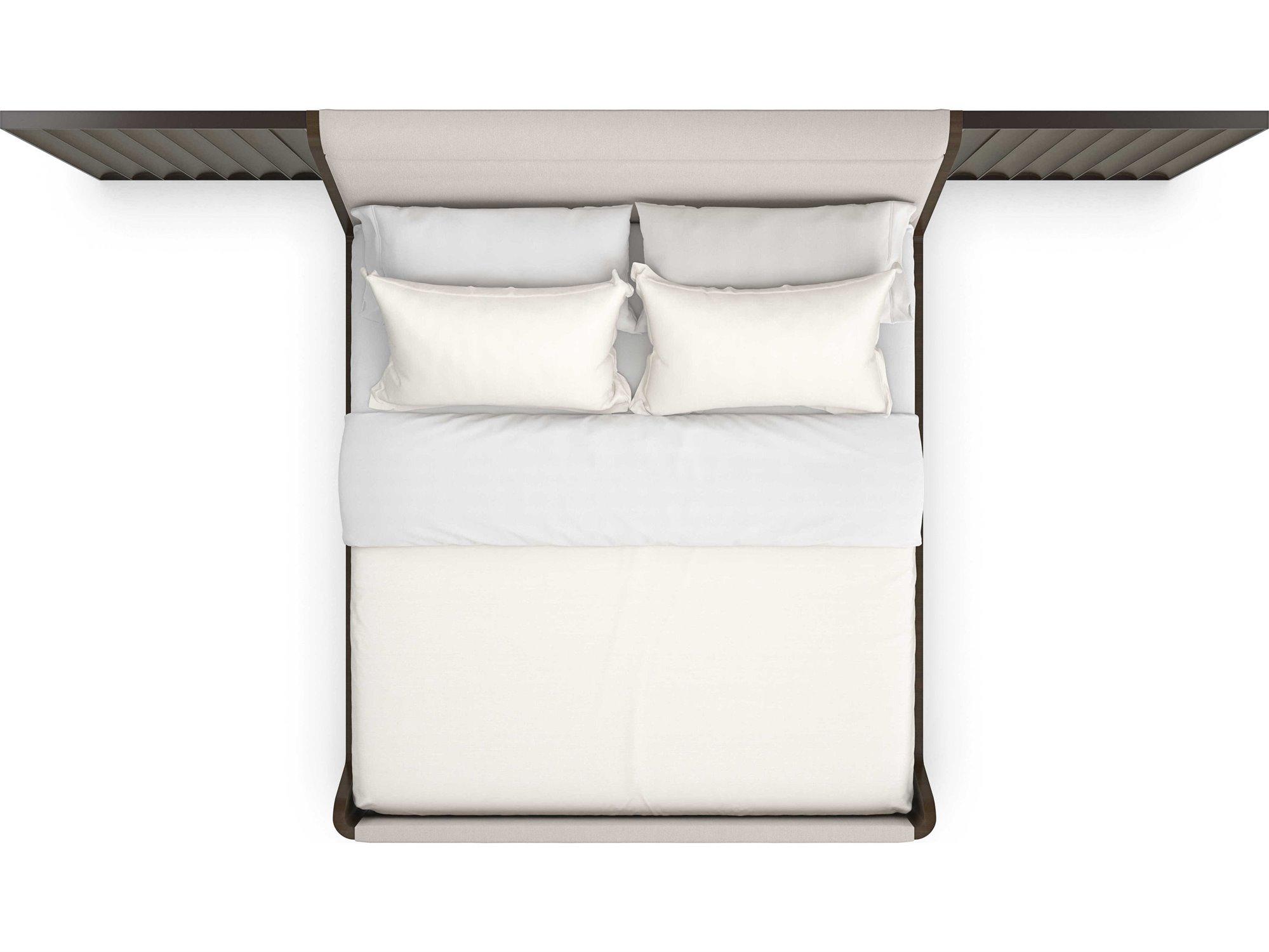 Caracole Classic Slow Wave Otter Upholstered Bed with Wing Panels