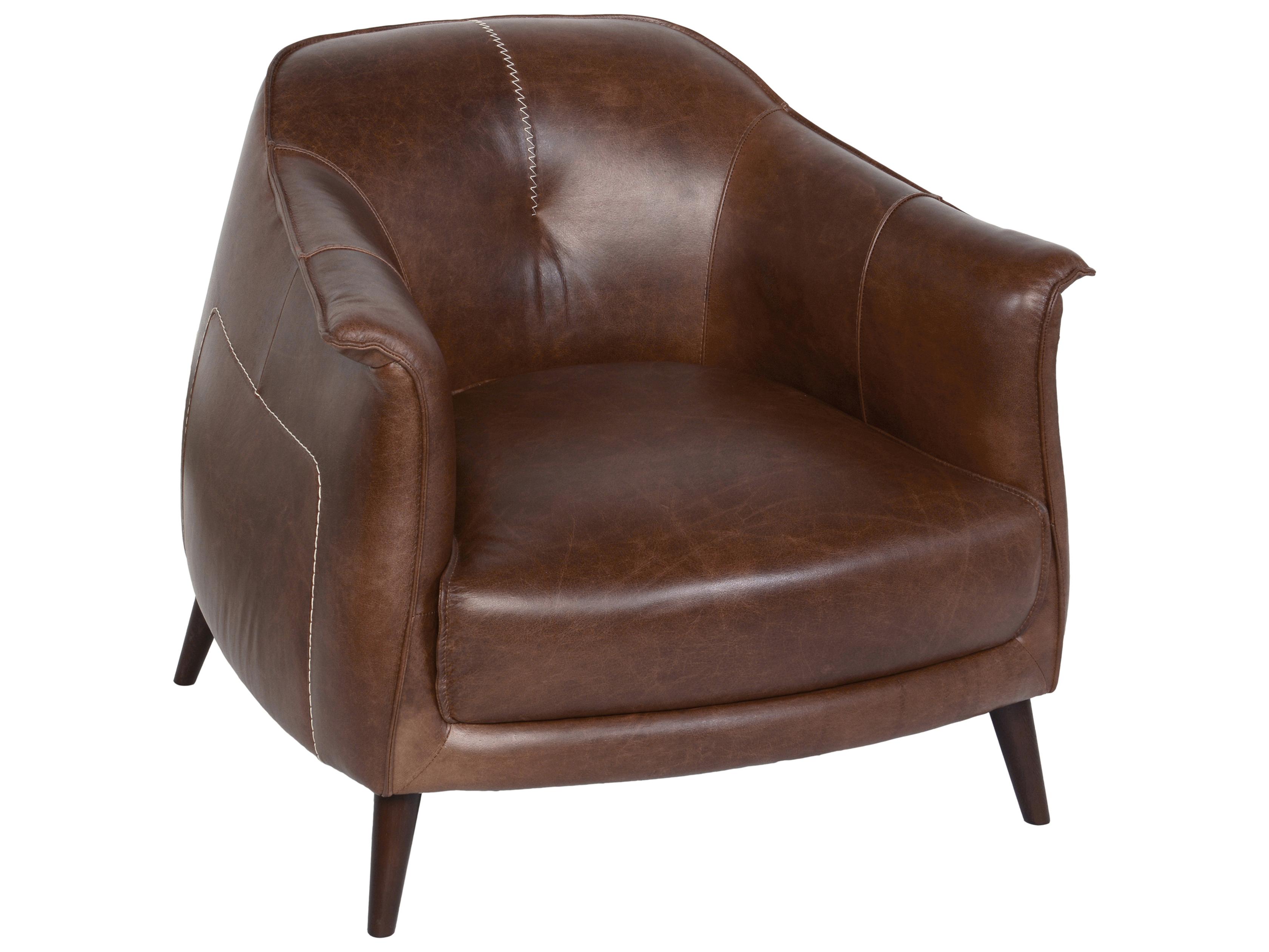 Classic Home Martel Brown Leather Accent Chair