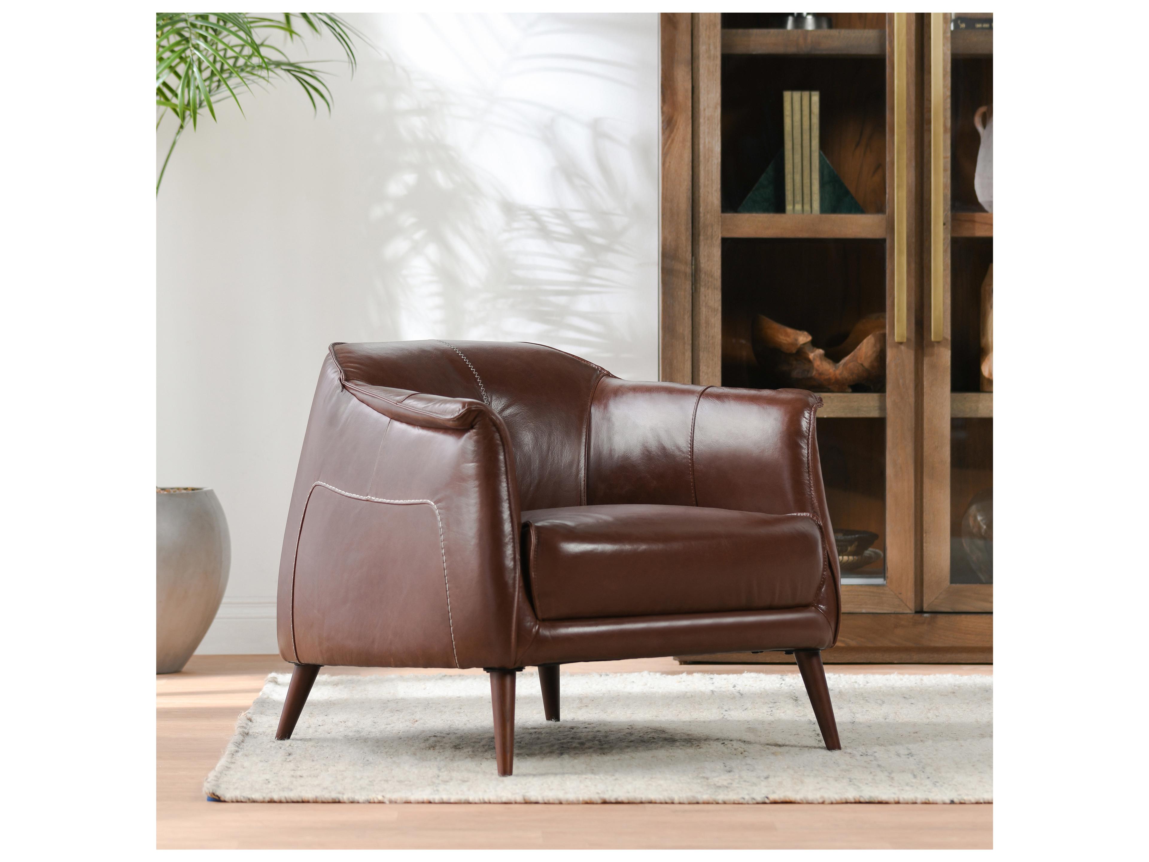 Classic Home Martel Brown Leather Accent Chair