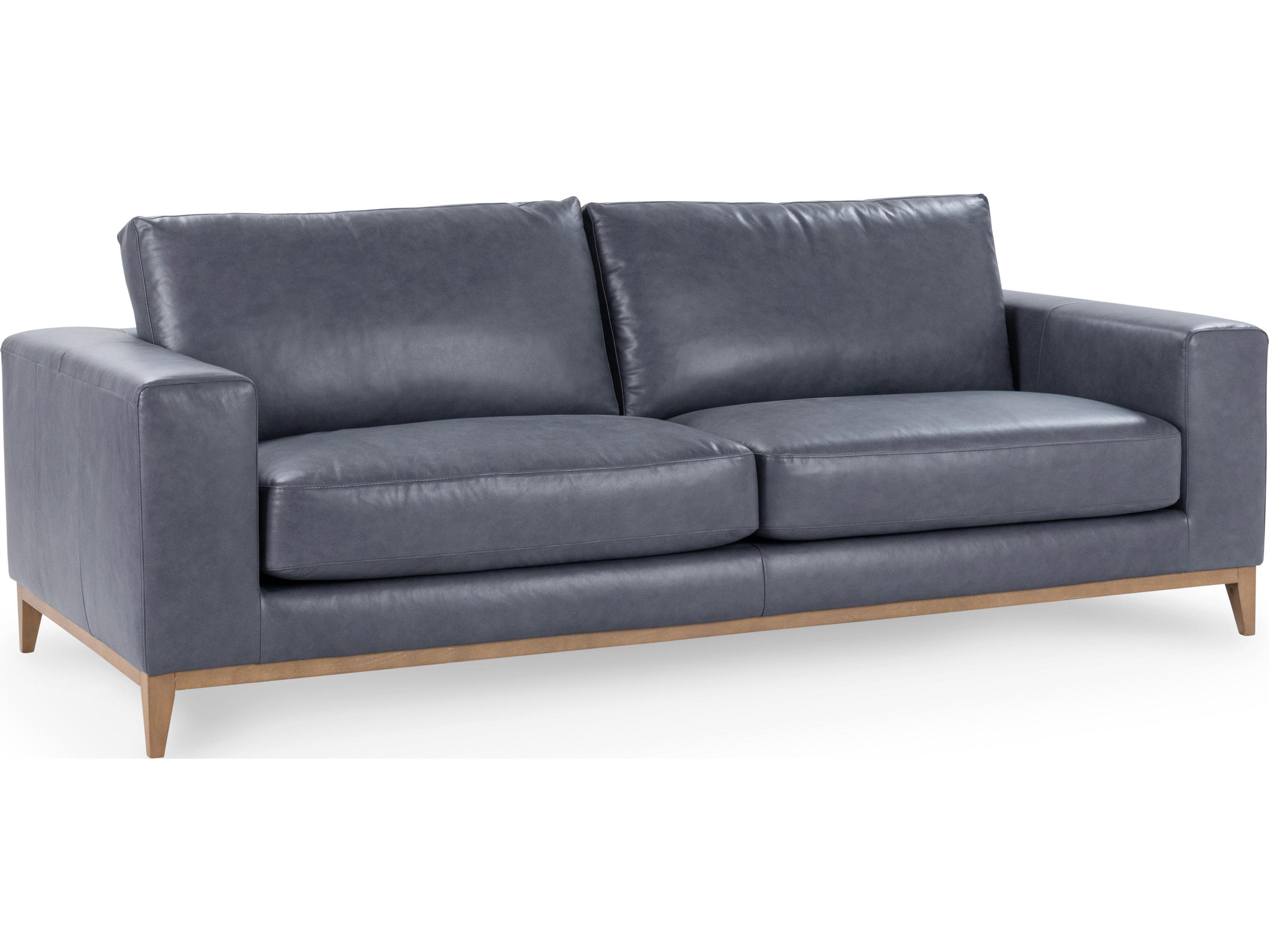 Classic Home Donovan Mystic Blue Leather Sofa
