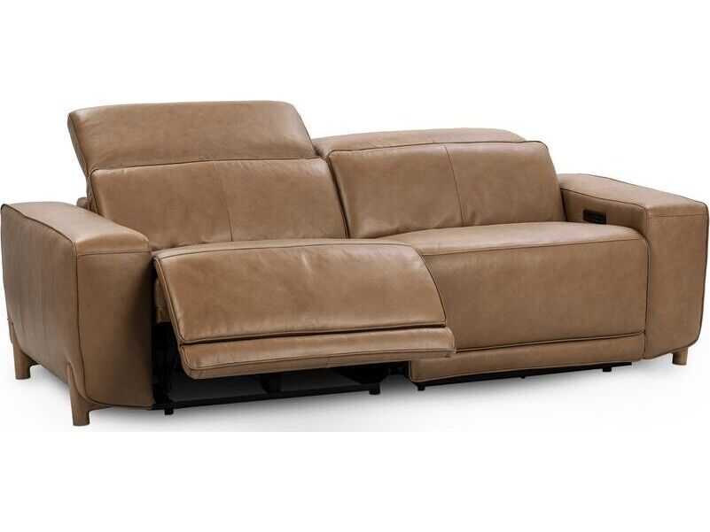 Classic Home Kadon Tan Brown Leather Sofa