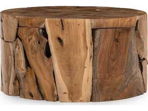 Classic Home Rhea Round Wood Coffee Table