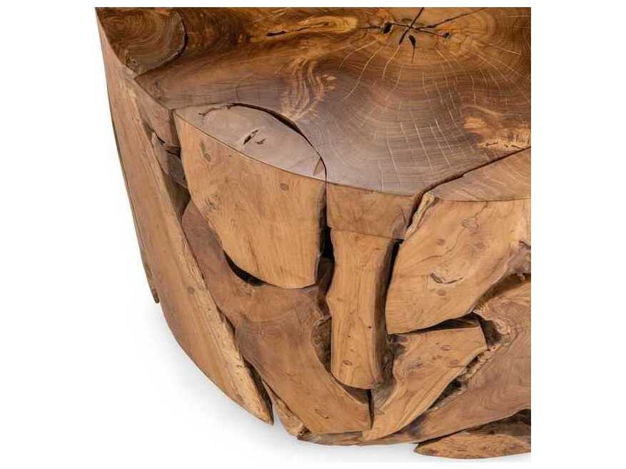 Classic Home Rhea Round Wood Coffee Table