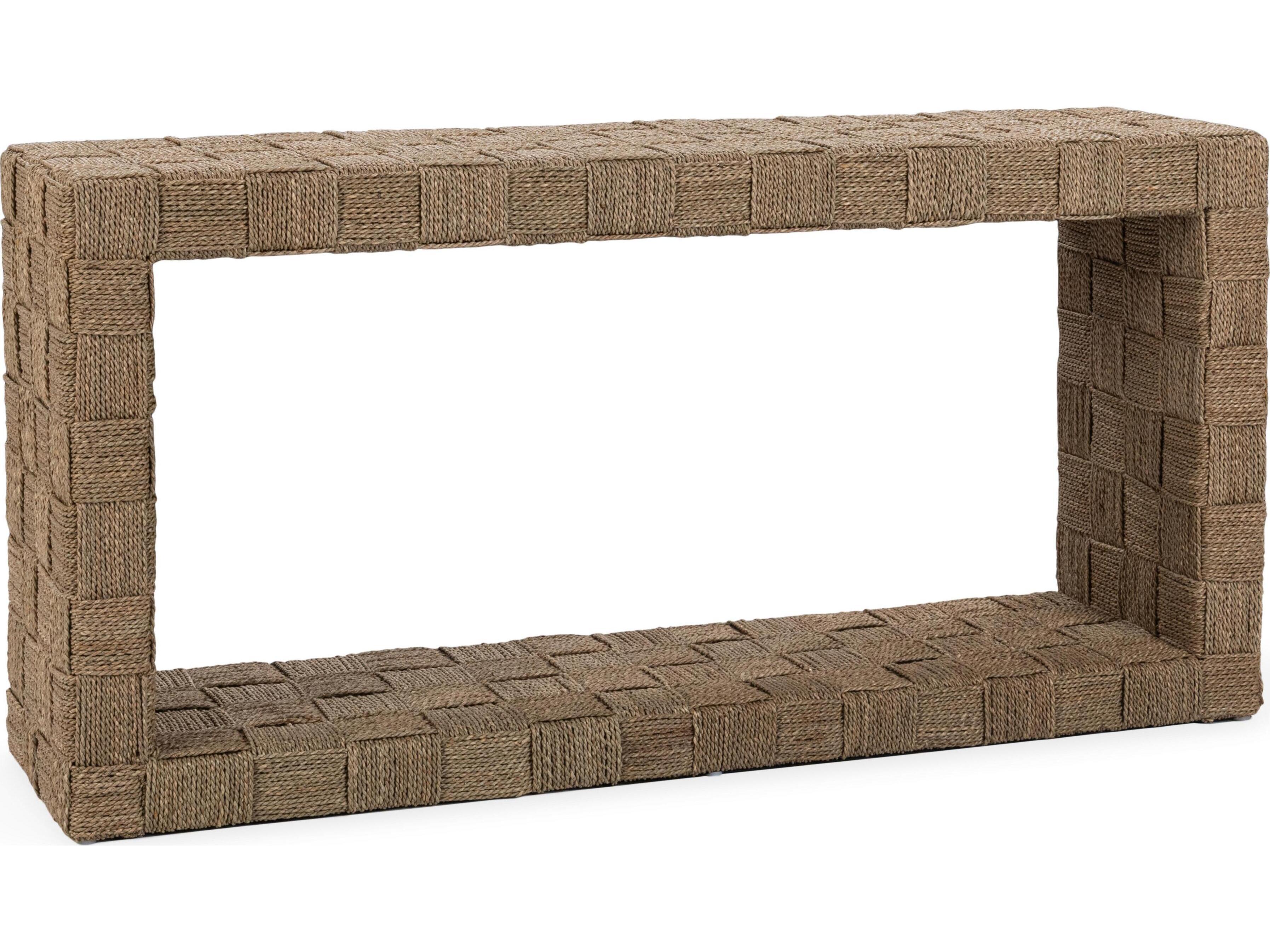 Classic Home Neyla Rectangular Rattan Natural Console Table