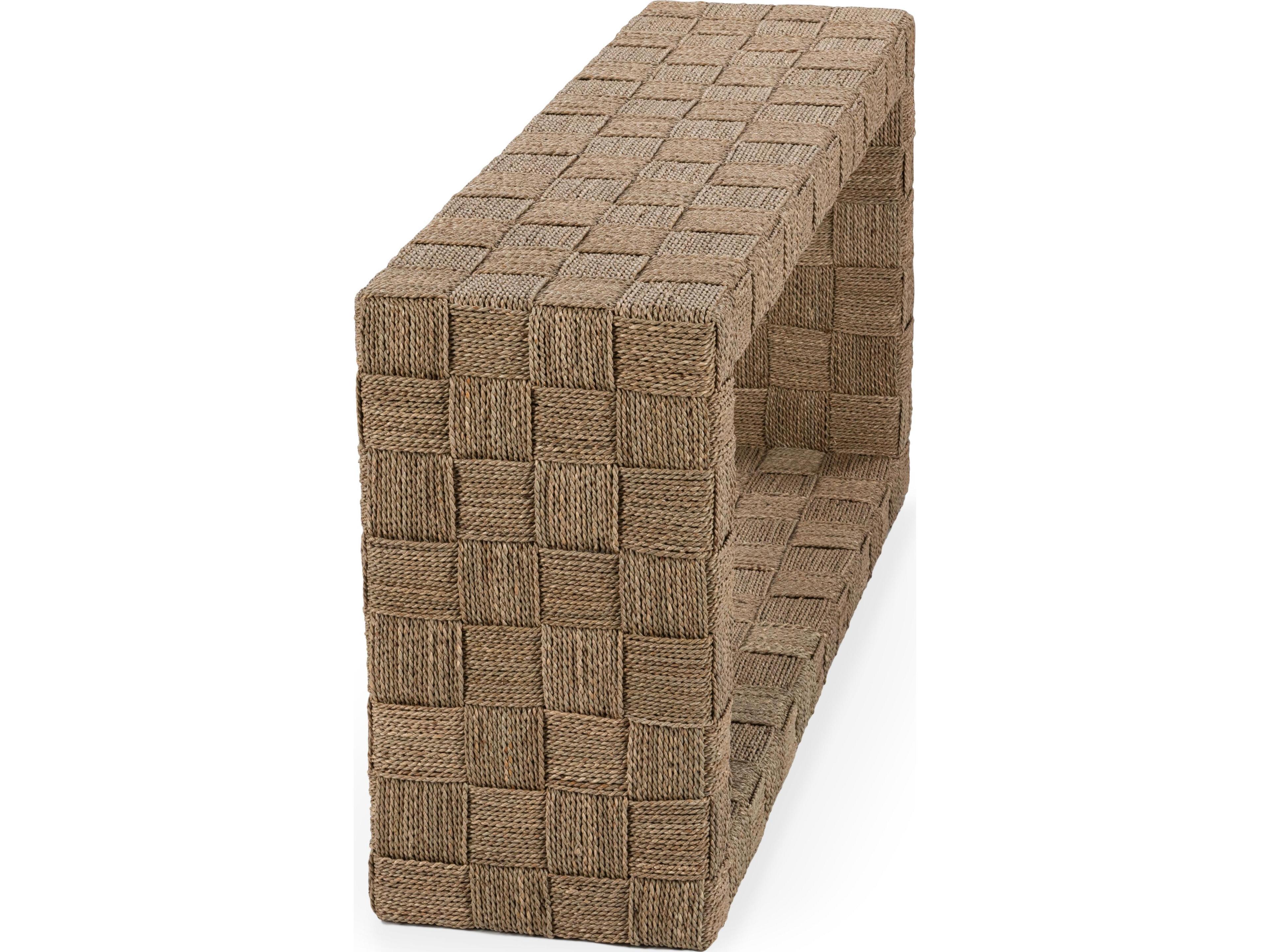 Classic Home Neyla Rectangular Rattan Natural Console Table