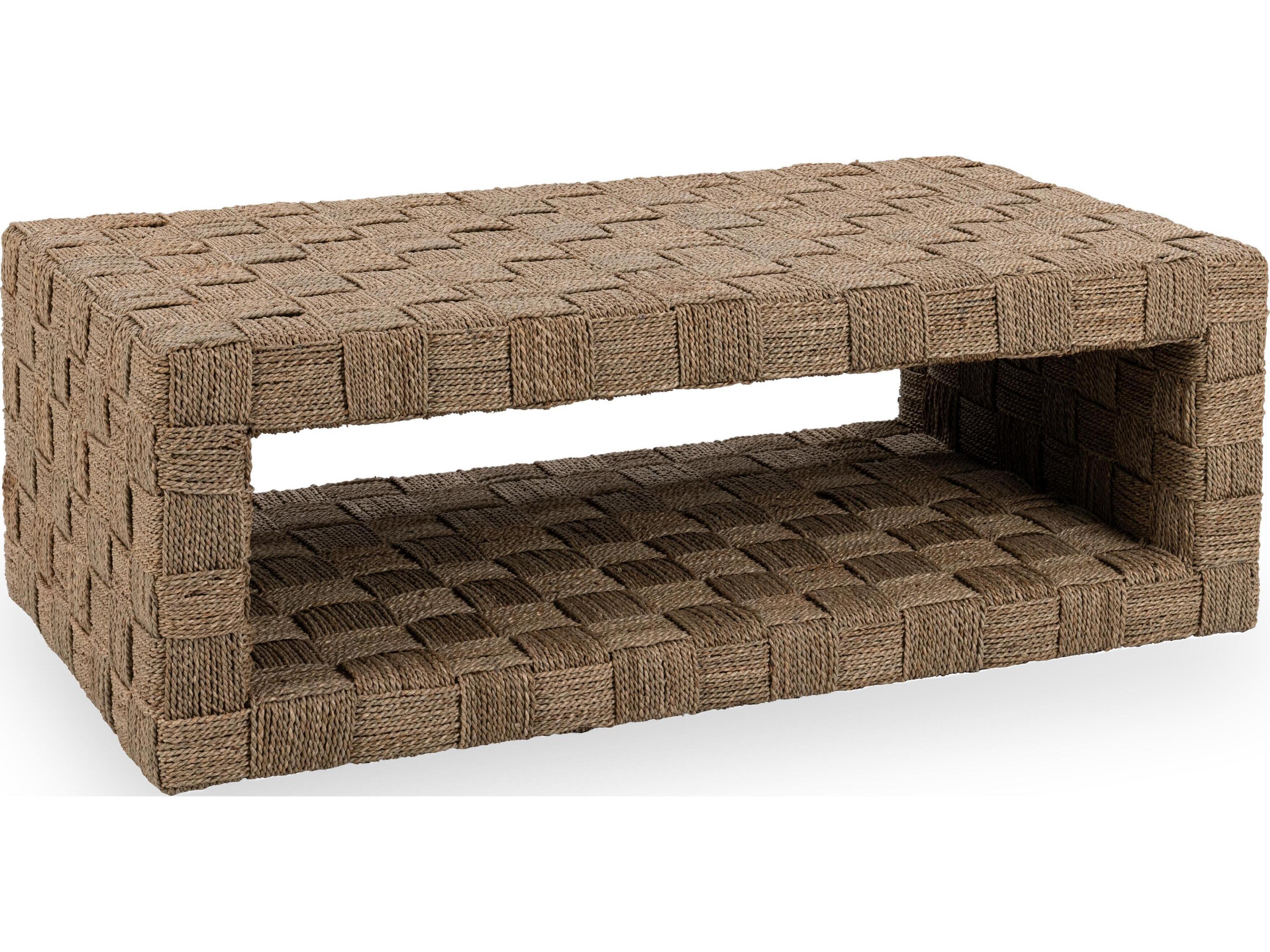 Classic Home Neyla Rectangular Rattan Natural Coffee Table