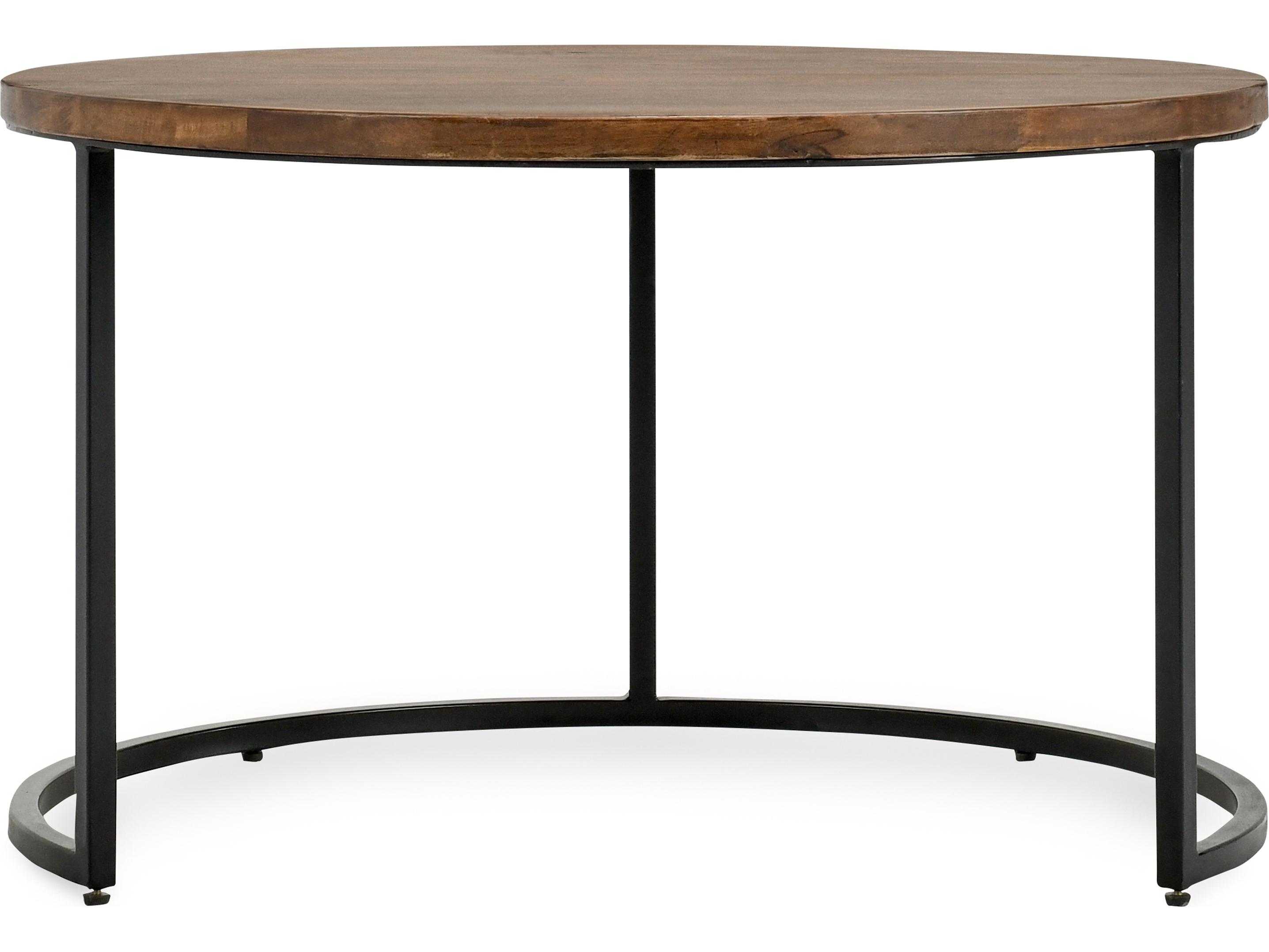 Classic Home Emma Round Wood Natural Brown End Table Set of 2