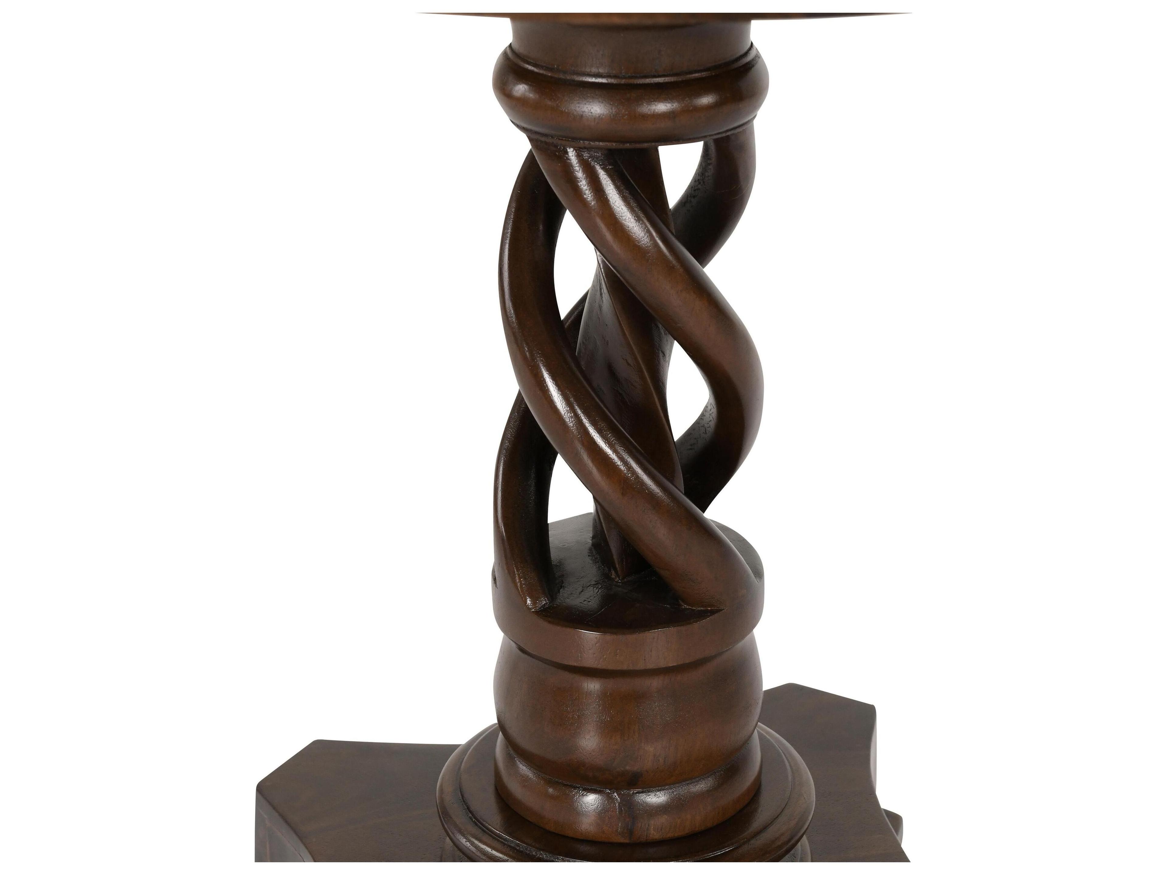 Classic Home Isabella Round Wood Dark Brown End Table