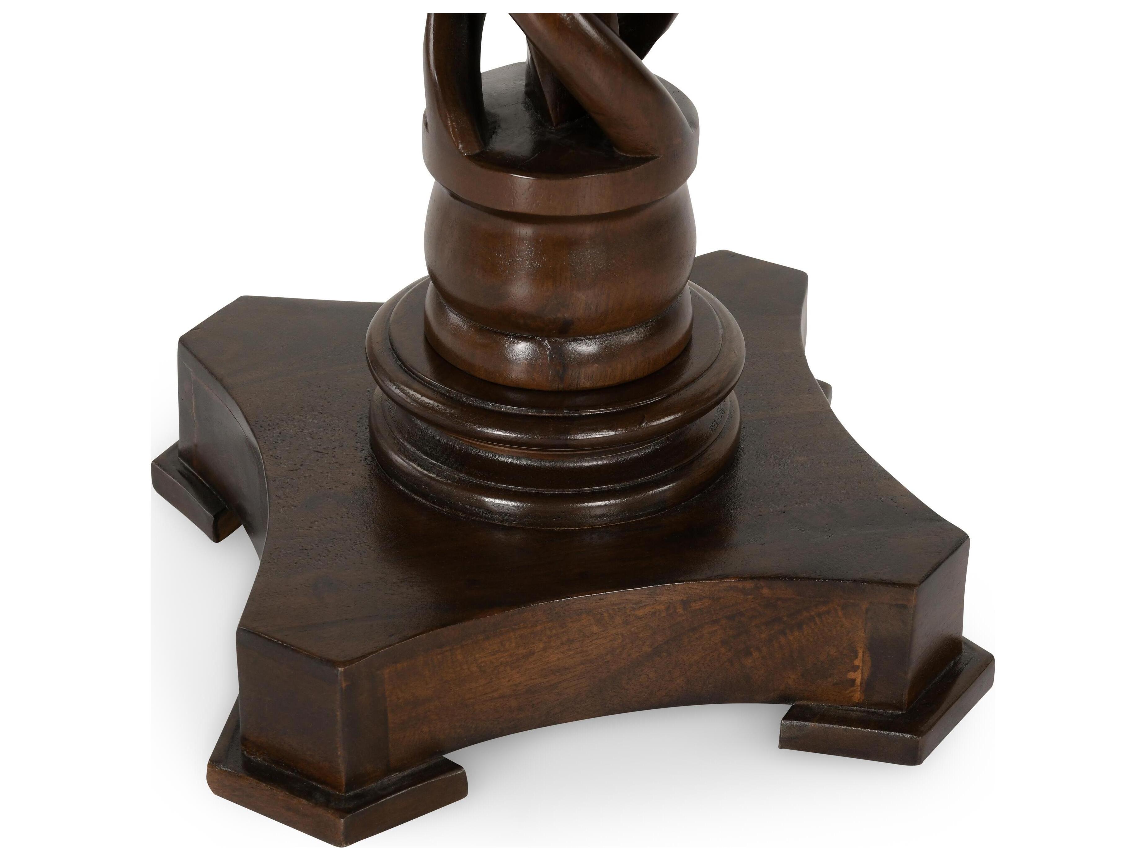 Classic Home Isabella Round Wood Dark Brown End Table