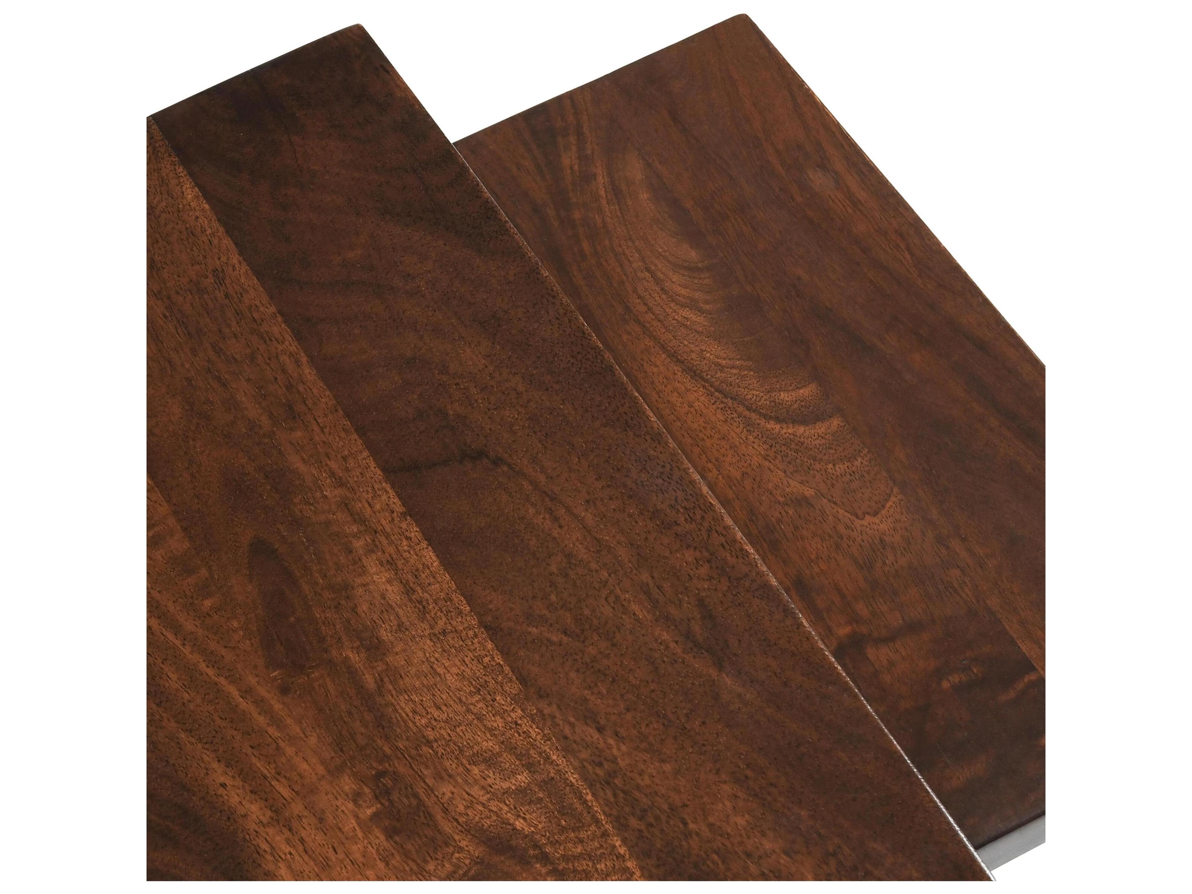 Classic Home Lindt Square Wood Top Hand Ed In Dark Brown End Table