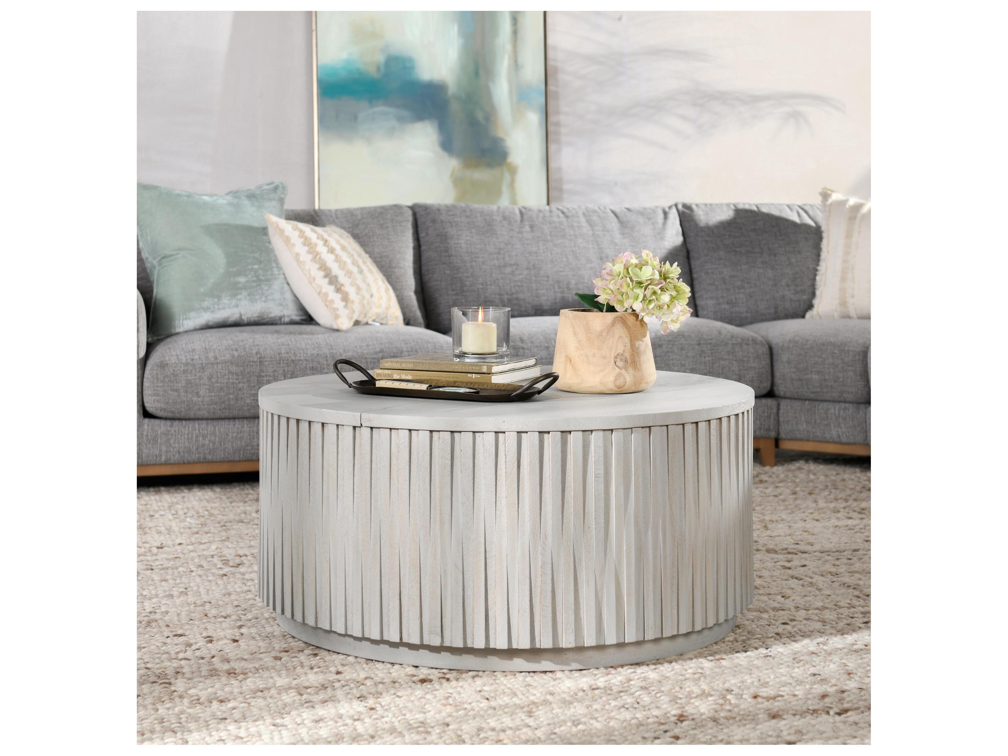 Classic Home Mrytle Round Wood Coffee Table