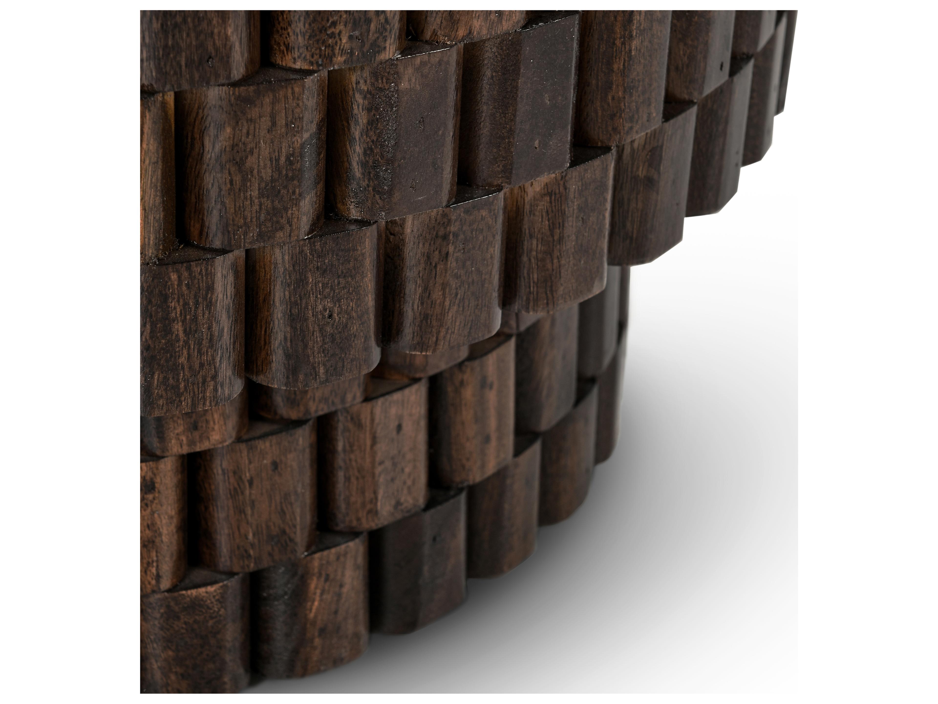 Classic Home Norwood Round Wood Brown End Table