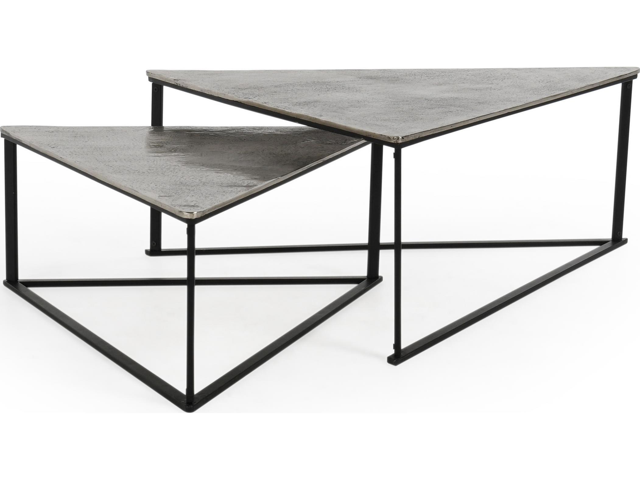 Classic Home Burton Concrete Black Coffee Table Set of 2