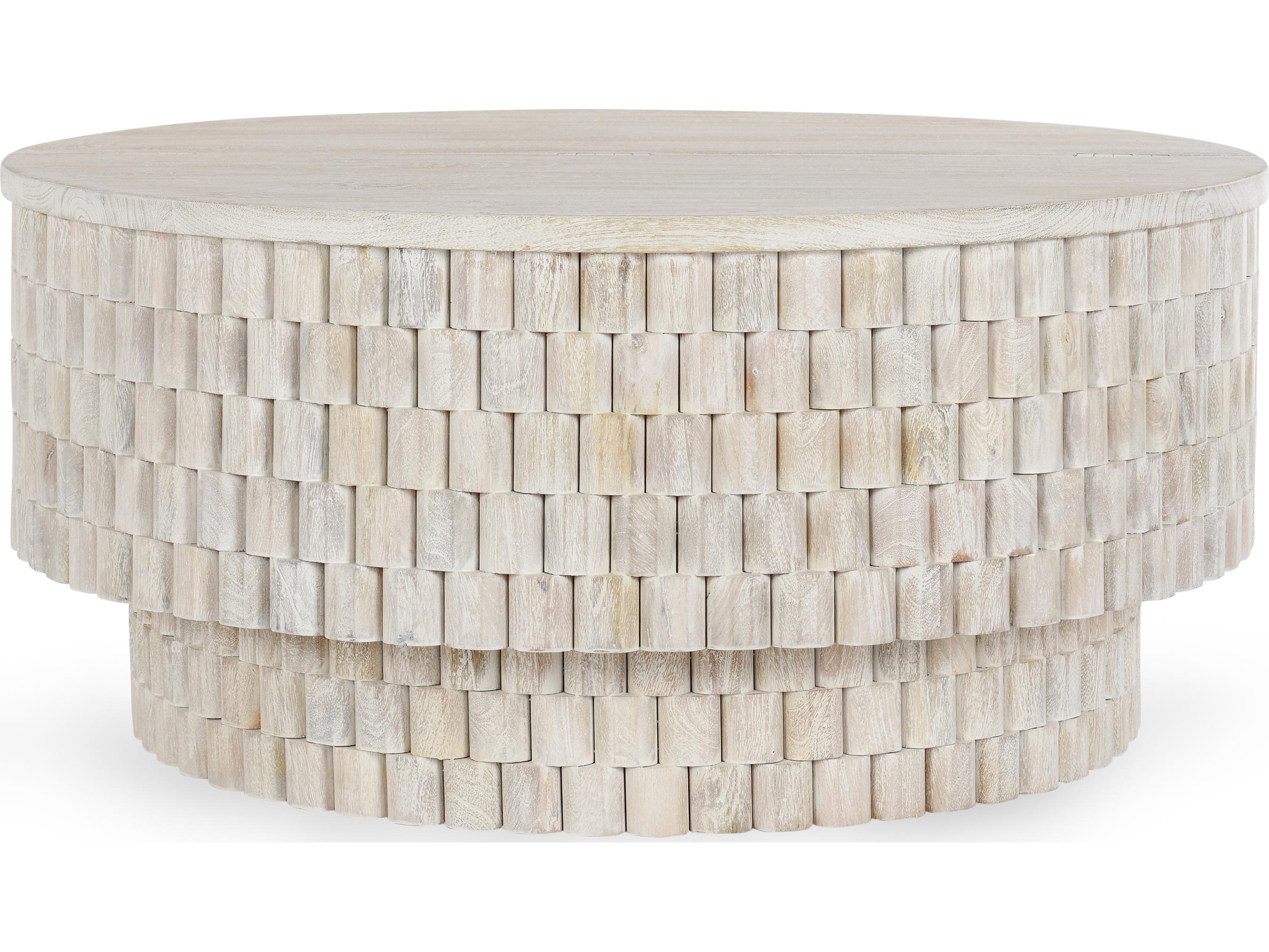 Classic Home Norwood Round Wood White Coffee Table