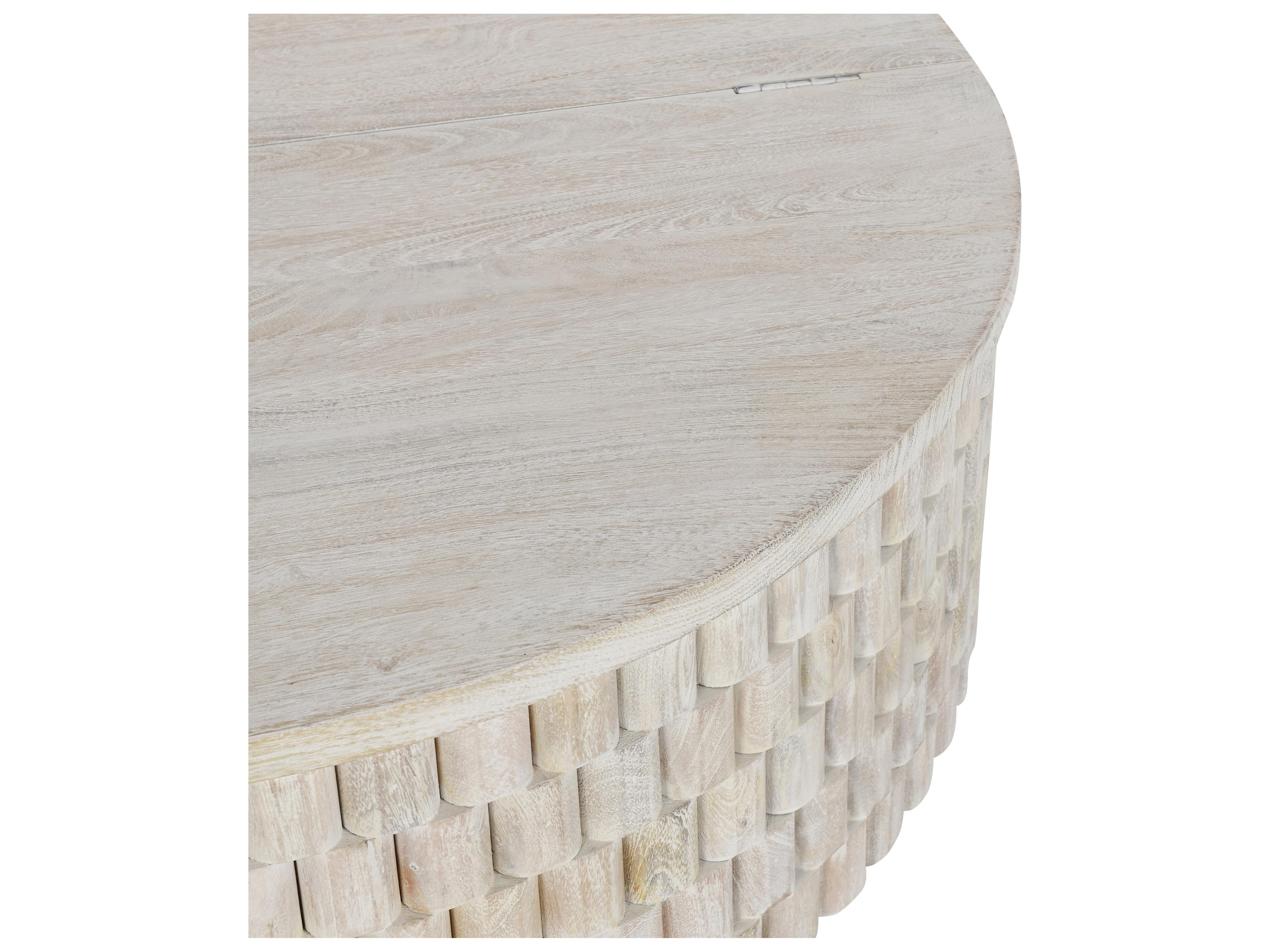 Classic Home Norwood Round Wood White Coffee Table