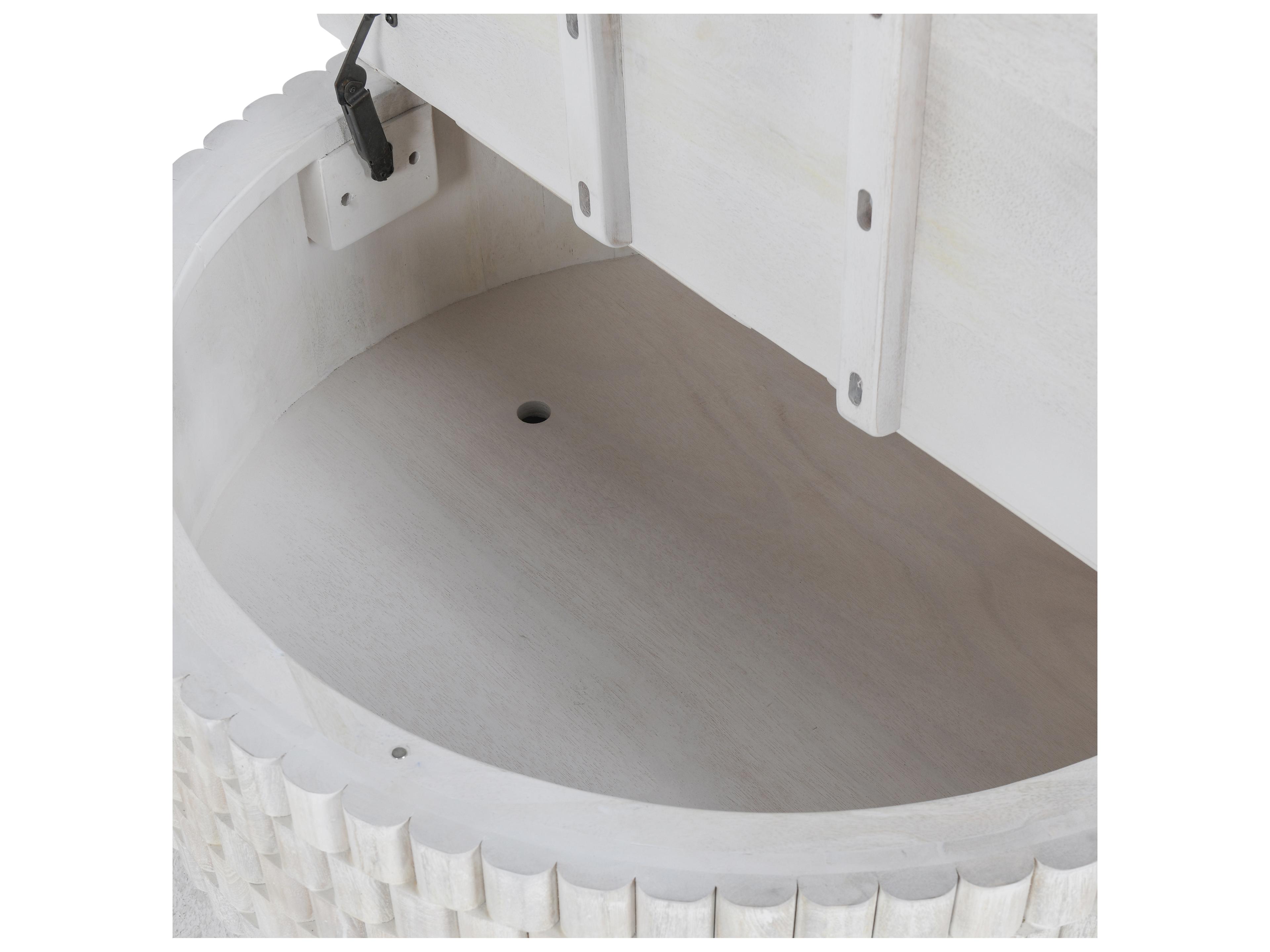 Classic Home Norwood Round Wood White Coffee Table