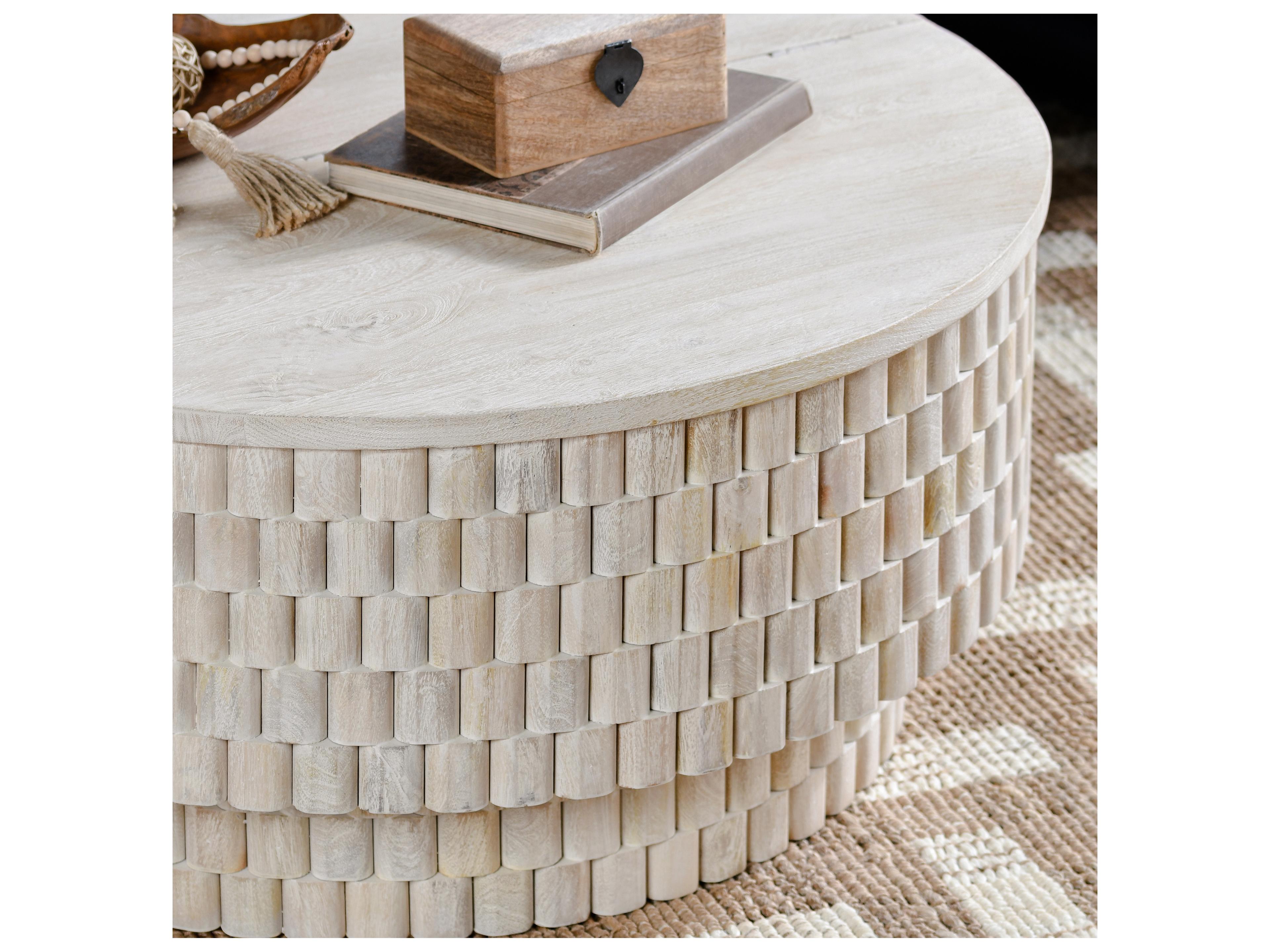 Classic Home Norwood Round Wood White Coffee Table